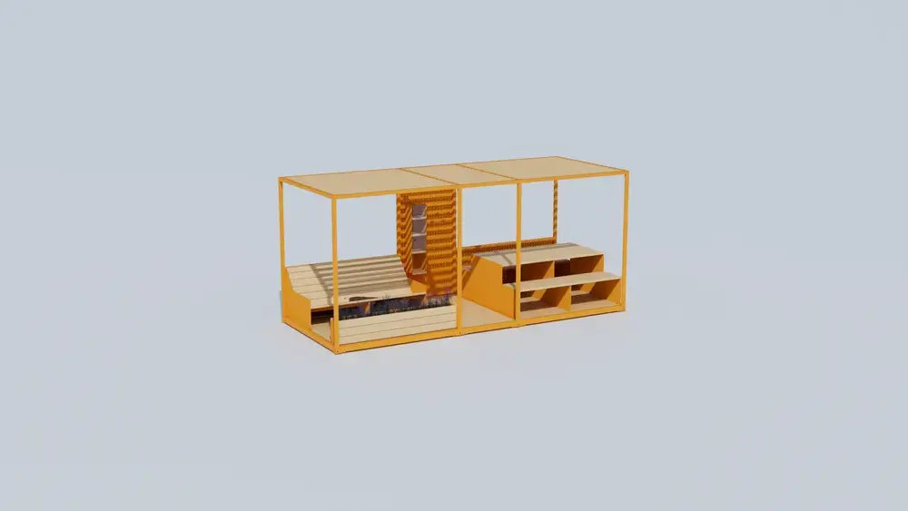 Parklet Rendering blue