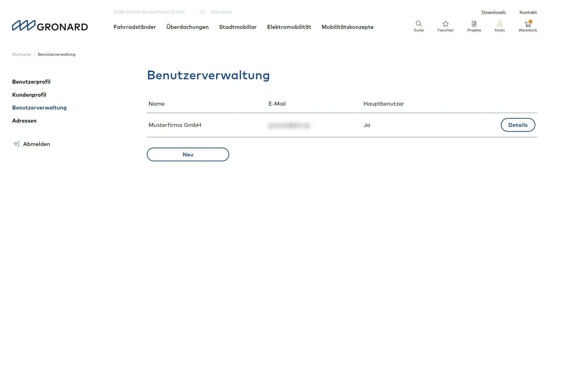 B2B-Benutzerverwaltung